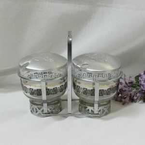 Vintage Libbey Condiment Server Jam Jars Glass Bowls Mid-Century Tableware